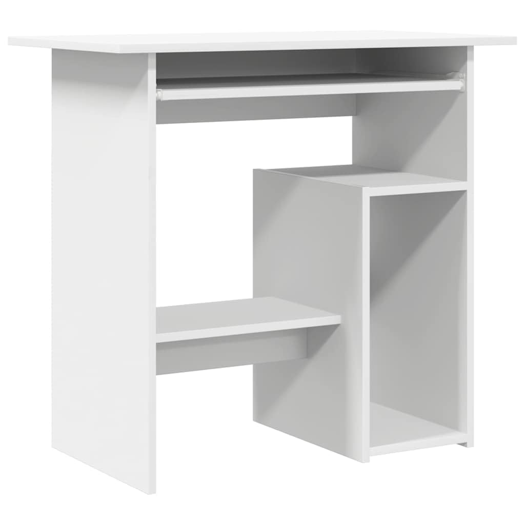 Scrivania per computer bianco 80 x 45 x 74 cm in legno di ingegneria con
