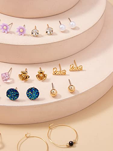 Image of Shining Diva Fashion Stylish Combo Set Crystal Pearl Earrings for Women and Girls
