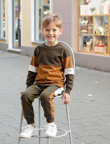 Image of Toddler Boy Clothes Long Sleeve Hoodie Sweatsuits Tops and Pants 2Pcs Boys Fall Winter Outfits Set