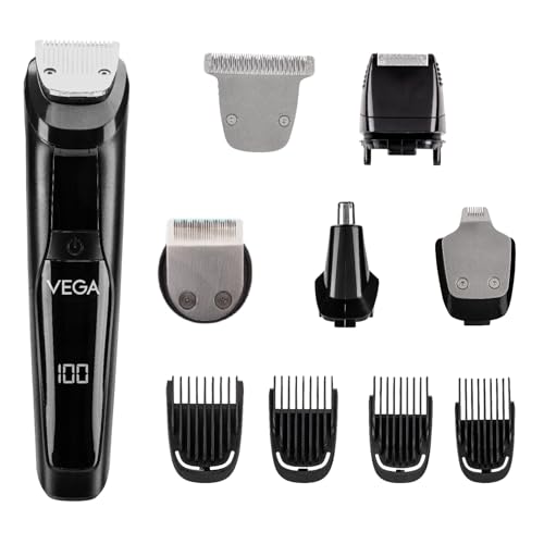 Vega Men 9-in-1 Multi-Grooming Set for Men, All In One Professional Styling Trimmer with Beard/Hair, Nose Trimmer & Body Groomer and Shaver, 4 Comb Attachment, 80 Mins Runtime (VHTH-21) (B09DMMZXZM) Amazon Price History, Amazon Price Tracker
