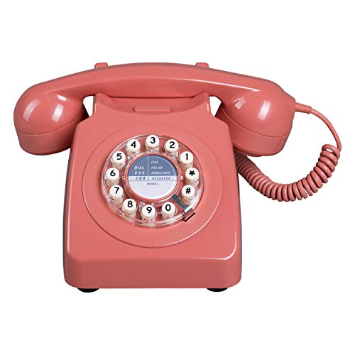 Wild Wood Retro 746 Telephone | Burnt Terracotta | Uses Standard Phone Socket
