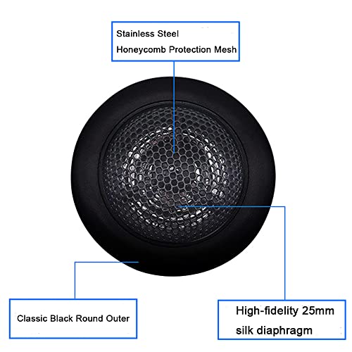 Cydzsw 1 Inch Tweeters For Car Audio,Door Speakers,Super Tweeter Pods Component Cars Parts Black(Pair),Ct-001,Wired Connection #TOP3