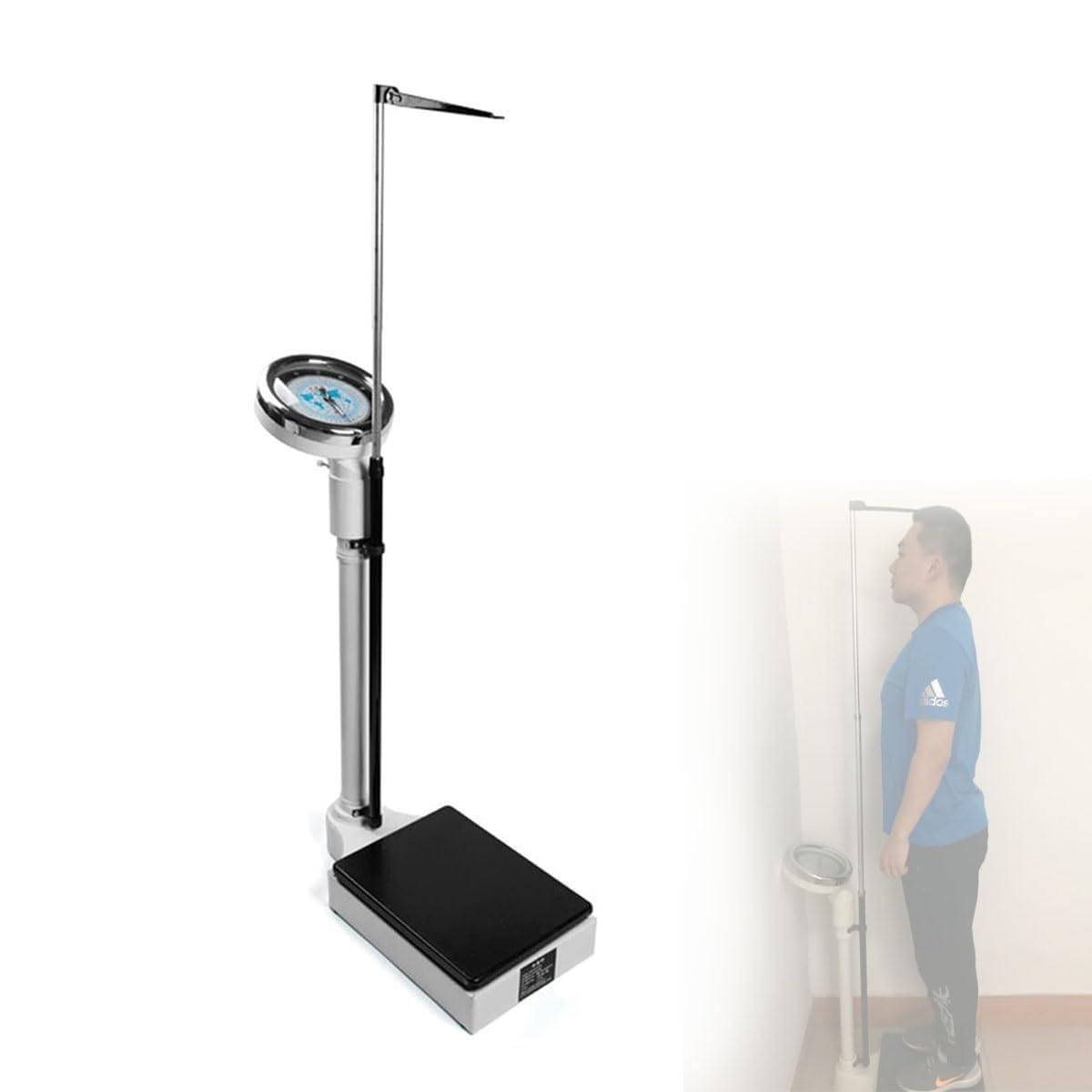 Bilancia Professionale per Medico - Bilancia con Asta Meccanica, altimetro 70-190 cm, per Palestra, Ospedale