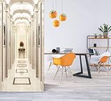 Türtapete Selbstklebend 95 x 215 cm Mittelalterliche Türaufkleber Korridor Türposter PVC Wandaufkleber Wasserdichte 3D Fototapete Türfolie Poster Tapete Türbilder Für Türwand Dekoration E924