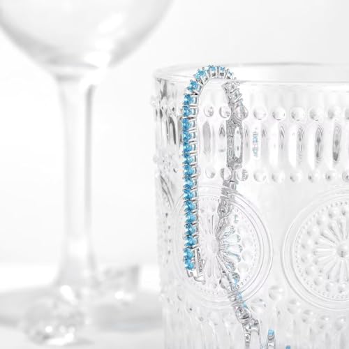 Queenmoment May Birthstone Bracelets For Women,Created Emerald Tennis Bracelets For Women,3Mm Cz Birthstone Tennis Bracelets Jewelry Birthday Gifts For Mom Wife 7.5 Inch thumb #3