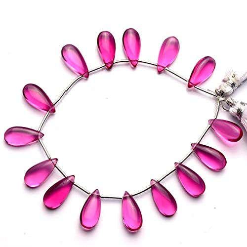 Quartz hydro couleur tourmaline rubellite 7x15mm, l'éclat de la haute joaillerie en briolette