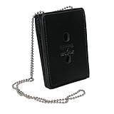 Boston Leather Leather Deluxe ID and Badge Holder Wallet, Black