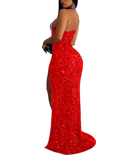 Image of Nagfar Women Rhinestone Sequin Birthday Party Sexy New Year Formal Dress