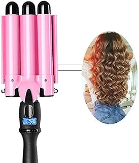 Hair Crimper 3 Barrel Curling Iron 1 Inch Waver Hair Curler Wand Ceramic