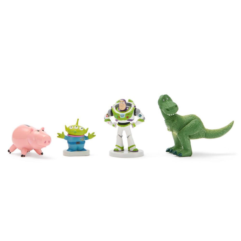 Disney Store Official Toy Story Figure Set - 8 Fully Sculpted Disney Figures Including Buzz Lightyear, Woody, Jessie & More in Double-Tiered Box with Scenic Backgrounds