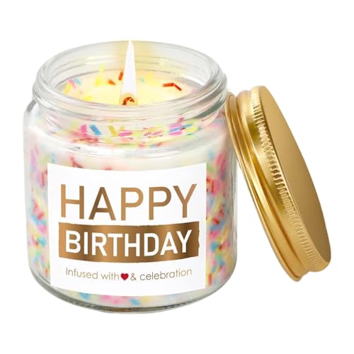 Happy Birthday Candle Lavender Birthday Scent with Sprinkles 3.5Oz Scented Candles Gifts for Women Cute Birthdays Gifts for Mum Best Friend