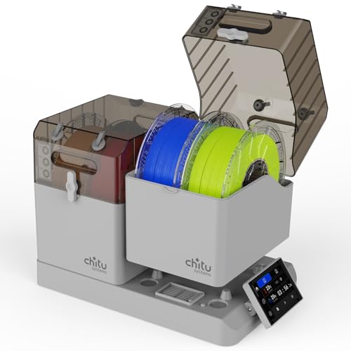 Chitu Systems FilaPartner E1 Secador de Filamento 4 Bobinas, Filament Dryer para Impresora 3D con 2 Cámaras Extraíbles, Control Independiente para PLA, ABS, TPU, PETG 1.75mm, Compatible con AMS Lite