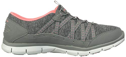 Skechers Women's Fashion Sneaker, Grey/Coral