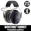 3M Casque antibruit sans fil WorkTunes doté de la technologie sans fil Bluetooth®, 90543EC1 (94-105 dB), Le Noir