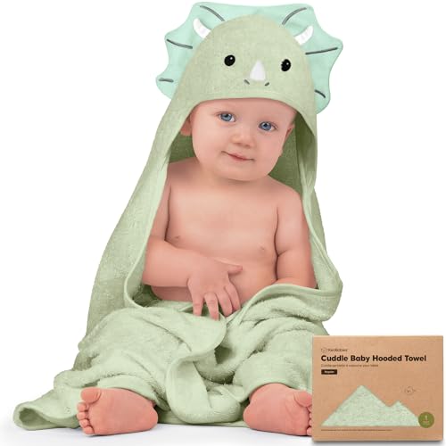 Image of KeaBabies Baby Hooded Towel - Viscose Derived from Bamboo Baby Towel, Toddler Bath Towel, Infant Towels, Large Hooded Towel, Organic Baby Towels with Hood for Girls, Babies, Newborn Boys(Triceratops)