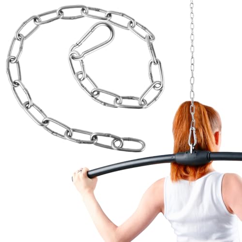 WHAMVOX Pesante catena fitness in ferro robusto tricipiti doppia maniglia prolunga per attrezzi da fitness, resistente all'abrasione e indeformabile, leggera e portatile, per palestra e allenamento a
