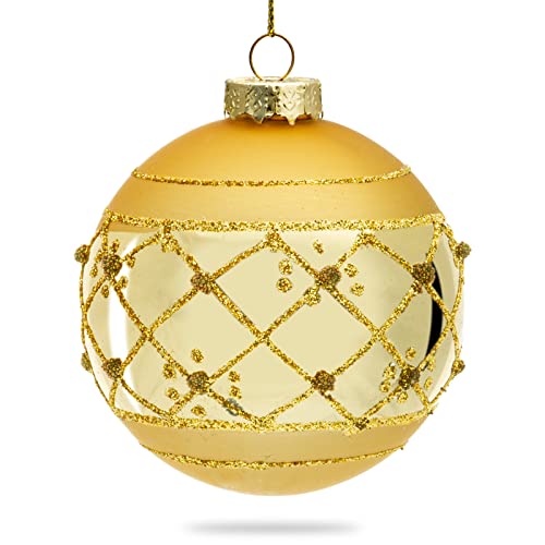 SIKORA Highlights 4er Set ausgefallene Christbaumkugeln aus Glas Gold Weihnachtskugel Christbaumschmuck, Farbe | Modell:Modell Wien Gold, Höhe in cm:8 cm