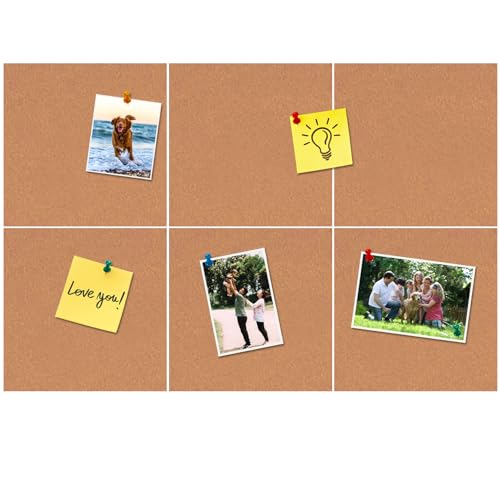 HULAVO Square Felt Cork Bulletin Board Tiles, Self Adhesive DIY Felt Pin Board for Wall 30" x 20" with 35 Pushpins for Office School Home Wall Decor Stickers Memos Photos Display (Deep Camel)
