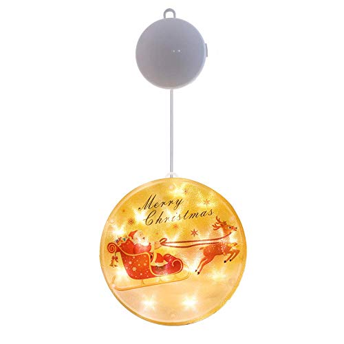 SHENGXUAN Lumières décoratives de Noël à LED à piles 3D pour fenêtre, 2 sortes de lampes à suspendre Blanc chaud Cover
