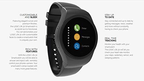 New Logic Life30 - Reloj Inteligente con visualización táctil Trasera,  cámara/cámara remota, Bluetooth, IPS LCD, Reproductor MP3/MP4,  Plateado/Blanco : Amazon.com.mx: Electrónicos