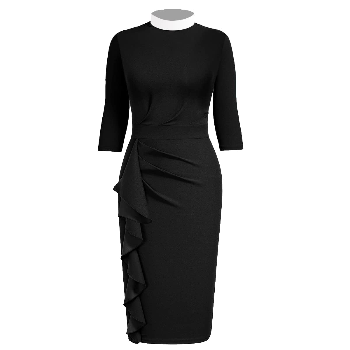 BLESSUMEBLESSUME Catholic Church Women Stand Collar Clergy Mass Dress Business Formal Work Pencil Dress