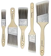Coltree Paint Brushes Set, 5 Pcs Flat and Angle Paintbrushes for Wall and Trim, Suitable for Oil-...