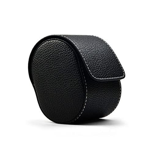Boîte à Bijoux Portable Voyage PU Sac Rangement Montre Cuir Deux Couches Noir
