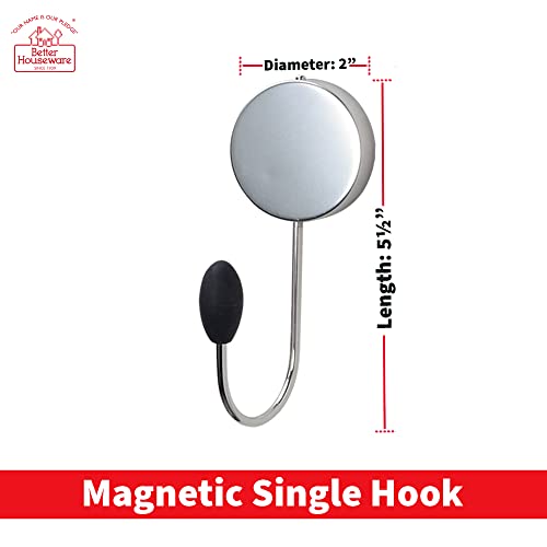 Better Houseware Magnetic Single Hook, Large, Stainless #TOP5