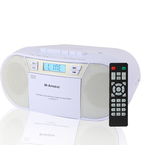 M-Amazup Boombox CD Player Portable, Cassette Player Combo with CD