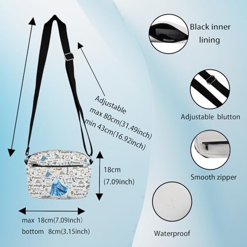 JYTAPP Princess Characters Crossbody Bag Magical Kingdom Faily Cartoon Tales Fans Crossbody Handbag Purse2