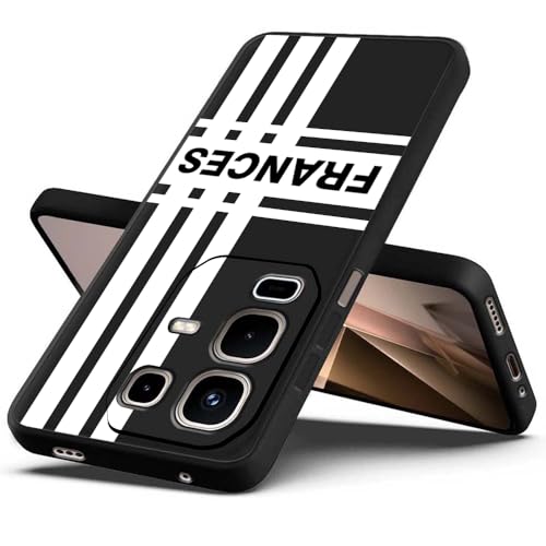 Image of Fashionury Back Cover Case for Infinix Note 50s 5G | Matte Soft Silicon Flexible | Camera Bump Protection | Customized Name with Your Phone Back Cover Black (Pattern 6)