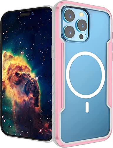Coque iPhone 14 Pro rose transparente magnétique de 6,1 pouces