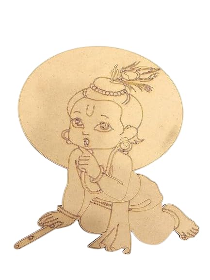 Jadon Enterprise Krishna Premarked Wooden MDF Shapes Cutout for Crafts Work Decoration Home Room Decor Artistic DIY Work Art and Craft (9 x 10inch)-image-42
