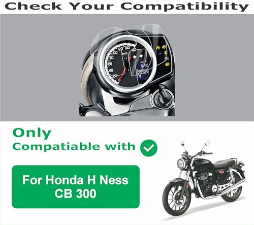 Image of OHAYO Screen Protector for Honda H'ness CB350 Digital Meter | Compatible with HNess CB 350 Instrument Cluster, Speedometer Display Console | 9H Hardness, Military Strength, Scratch Resistant, HD Clear, Bubble Free, Easy Install