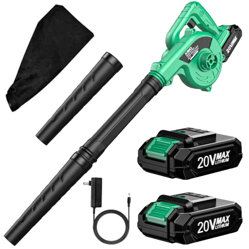 Kimo Cordless Leaf Blower & Vacuum With 2 X 2.0 Battery & Charger, 2-In-1 20V Leaf Blower Cordless, 150Cfm Lightweight Mini Cordless Leaf Vacuum, Handheld Electric Blowers For Lawn Care/Dust/Pet Hair #TOP14