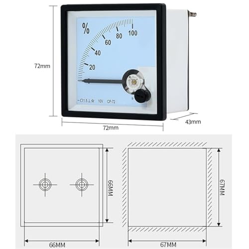 Indicateur de pourcentage à aiguille SQ-72 pour surveiller un signal 10V 0-100%