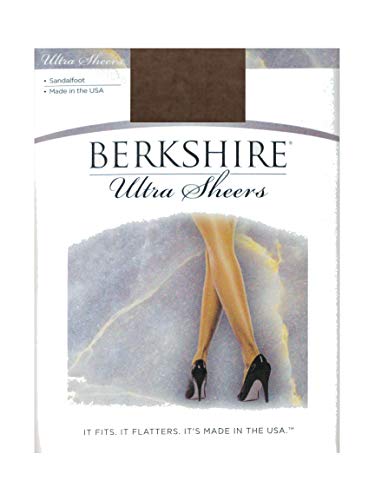 Berkshire Women's Plus-Size Queen Ultra Sheer Non-Control Top Pantyhose - Sandalfoot,French Coffee,3X-4X