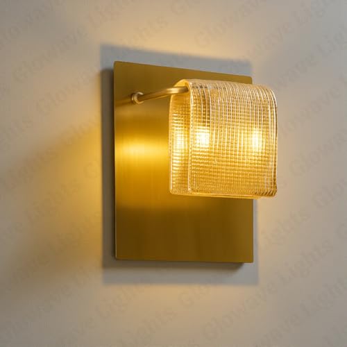 Image of Glowave Golden Acrylic Light Wall Lamp Lighting Sconce for Living Room Bedroom Bedside - Tricolour (White, Warm White, Natural White) (B9867 /1 A)