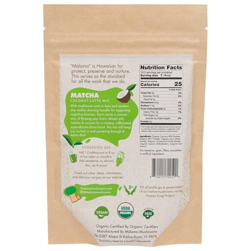 Té verde matcha premium sabor coco 3.5 oz miniatura 2