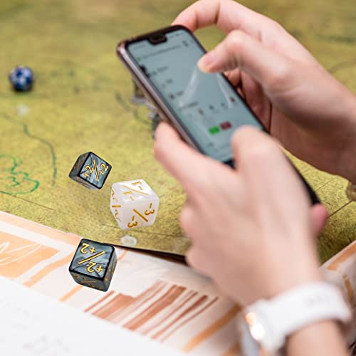 Mtg Dice Counters Token Dice Dnd Dice Set Marble D6 Dice Cube With Dice Bag Loyalty Dice Compatible With Mtg Ccg Card Gaming Accessory (24Pcs) #TOP6