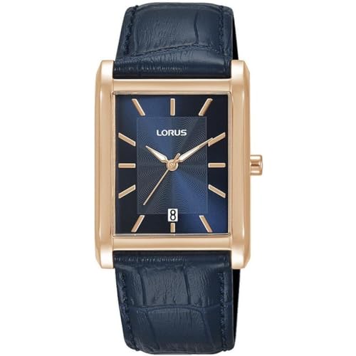 Lorus Damen Analog Quarz Uhr mit Leder Armband,Blau