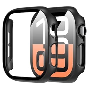 Diruite 2 Piezas Funda para Apple Watch Series 10 42mm Protector Pantalla Cristal Templado Incorporado,HD Protección Completa PC Dura Estuche Protector para iWatch 42mm Case
