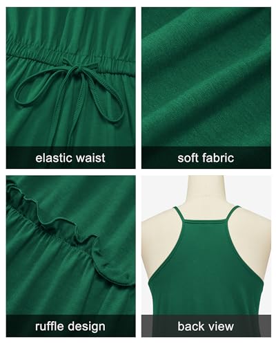 Image of Newshows Women's Summer Casual Dress Cute A Line Ruffle Hem Flattering Fit Beach Vacation Sundress