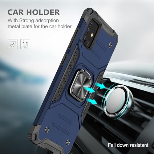 Coque Samsung Galaxy A51 antichoc avec protège-écran et béquille - Bleu