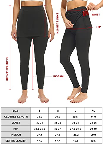 Rosyline Womens Workout Tight Skirted Leggings For Women Legging Skorts Yoga Pants With Pocket Black/Pink S #TOP5
