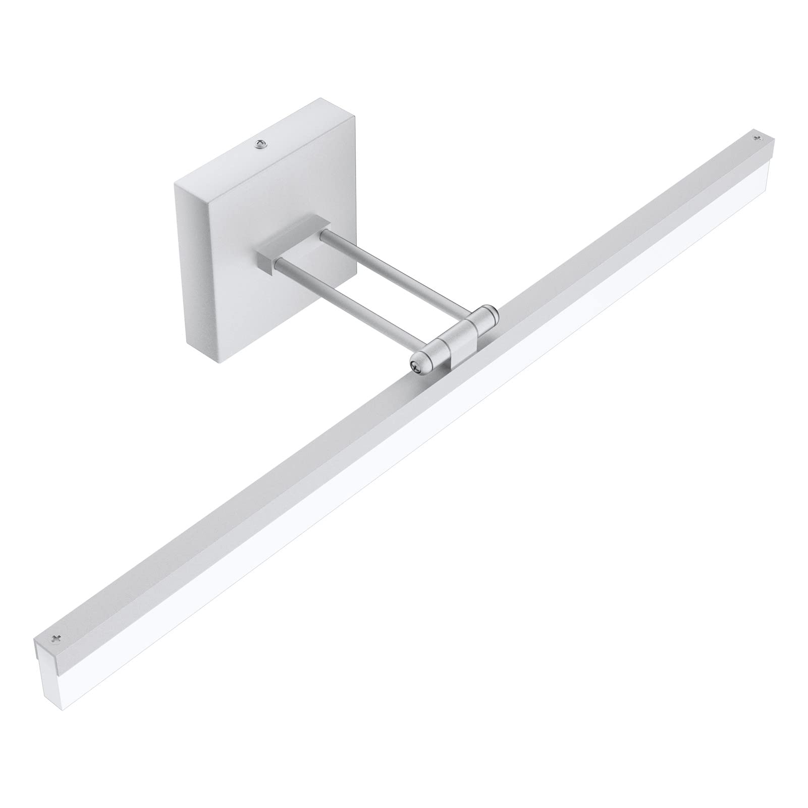 Ralbay 24" LED Modern Silver Vanity Light 14W Adjustable Vanity Light for Bathroom Silver Modern LED Bathroom Vanity Light Fixtures Over Mirror (6000K Cool White Light)