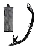 AQUA A DIVE SPORTS Dry Snorkel Easy Breath Diving Snorkel for Snorkeling Scuba Diving Freediving Swimming with Top Dry Valve and Food Grade Silicone Mouthpiece for Adult Youth
