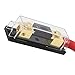 Audiotek Inline 200A ANL Fuse Holder with 1ft 0 Gauge Power Wire and O-Ring Gold Terminal to Protect Car Audio Amplifier from The Current (200A), Great for Car, Boat, RV, and Motorcycle