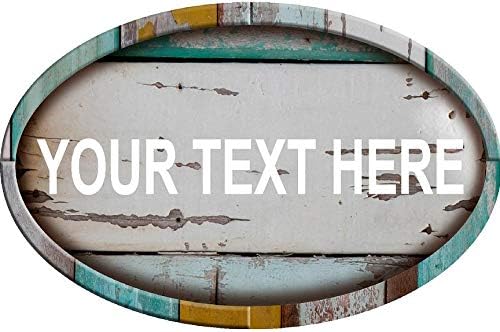 Weathered - Cartel de 9 x 12 pulgadas con rayas blancas personalizadas, fuente y texto personalizado, rústico, retro, vintage, de aluminio, para
