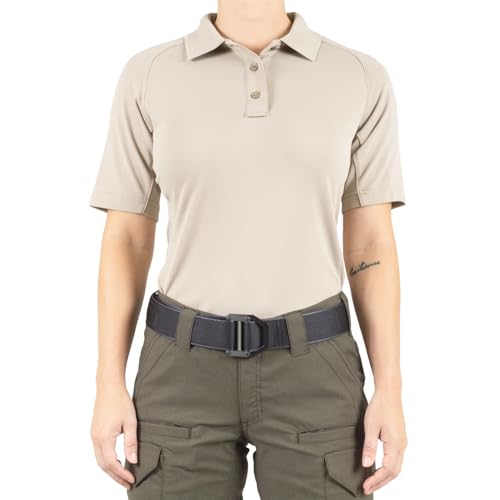 First Tactical Women's Performance Short Sleeve Polo, Silver Tan, X-Small